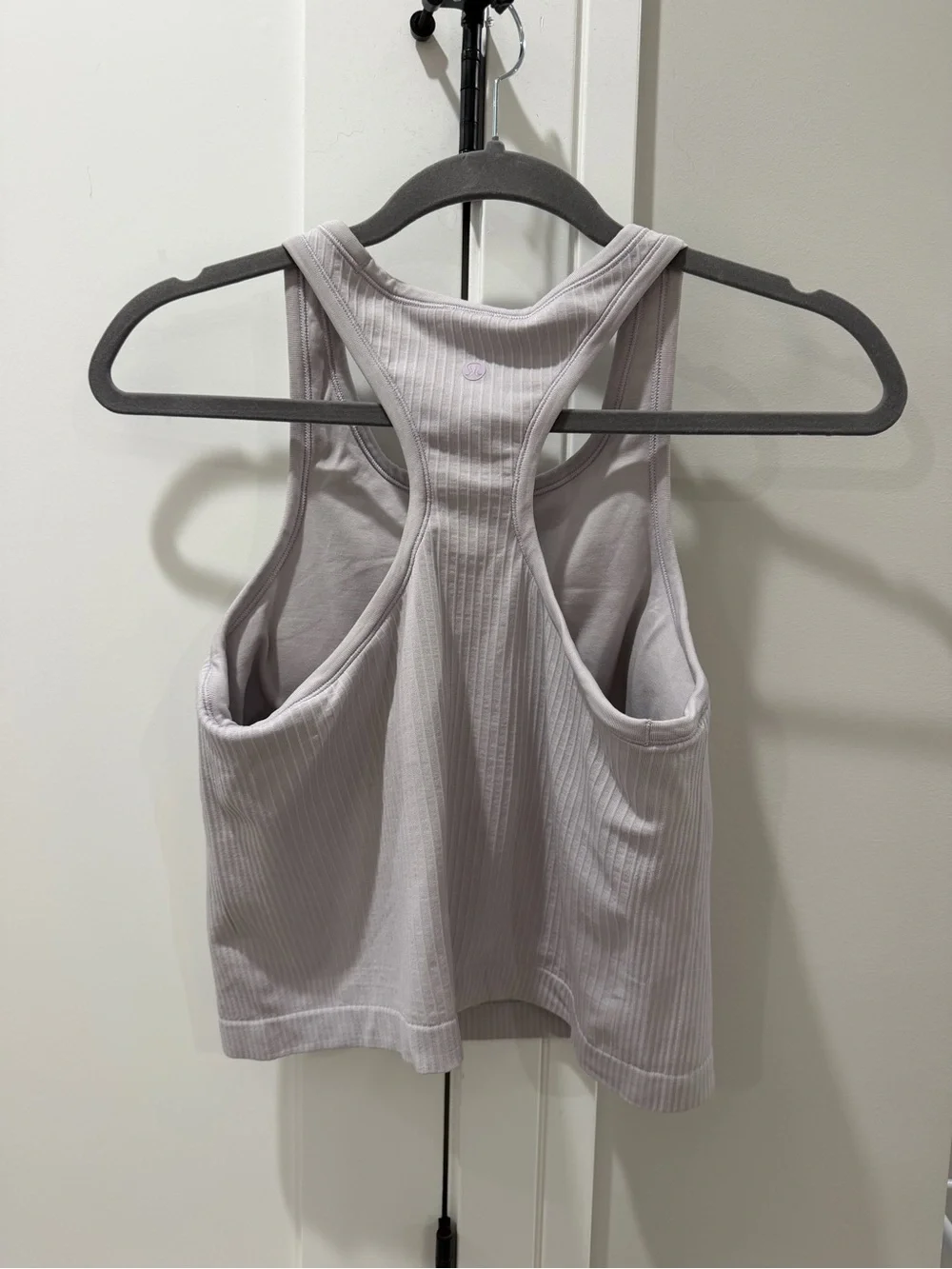 Lululemon Ebb To Street Racerback Crop Tank Top Lavender Dew Sz 10